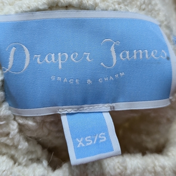 Draper James Grace & Charm off white cable knit poncho sweater XS/S - Picture 7 of 8